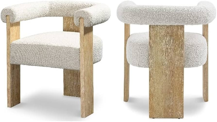 Meridian Furniture Barrel Collection Mid-Century Modern Dining Chair, Solid Wood Finish, Rich Bou... | Amazon (US)