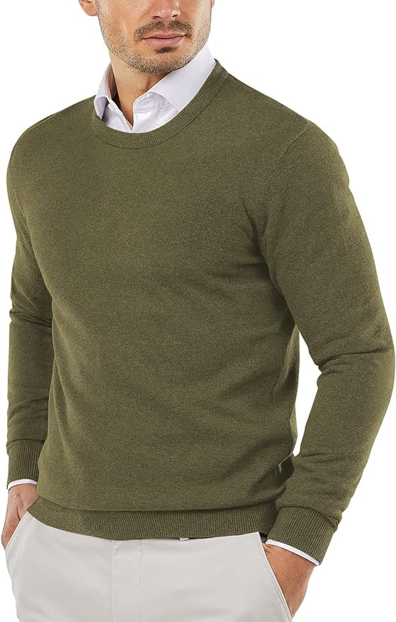 COOFANDY Men's Crew Neck Sweater Slim Fit Lightweight Sweatshirts Knitted Pullover for Casual Or ... | Amazon (US)