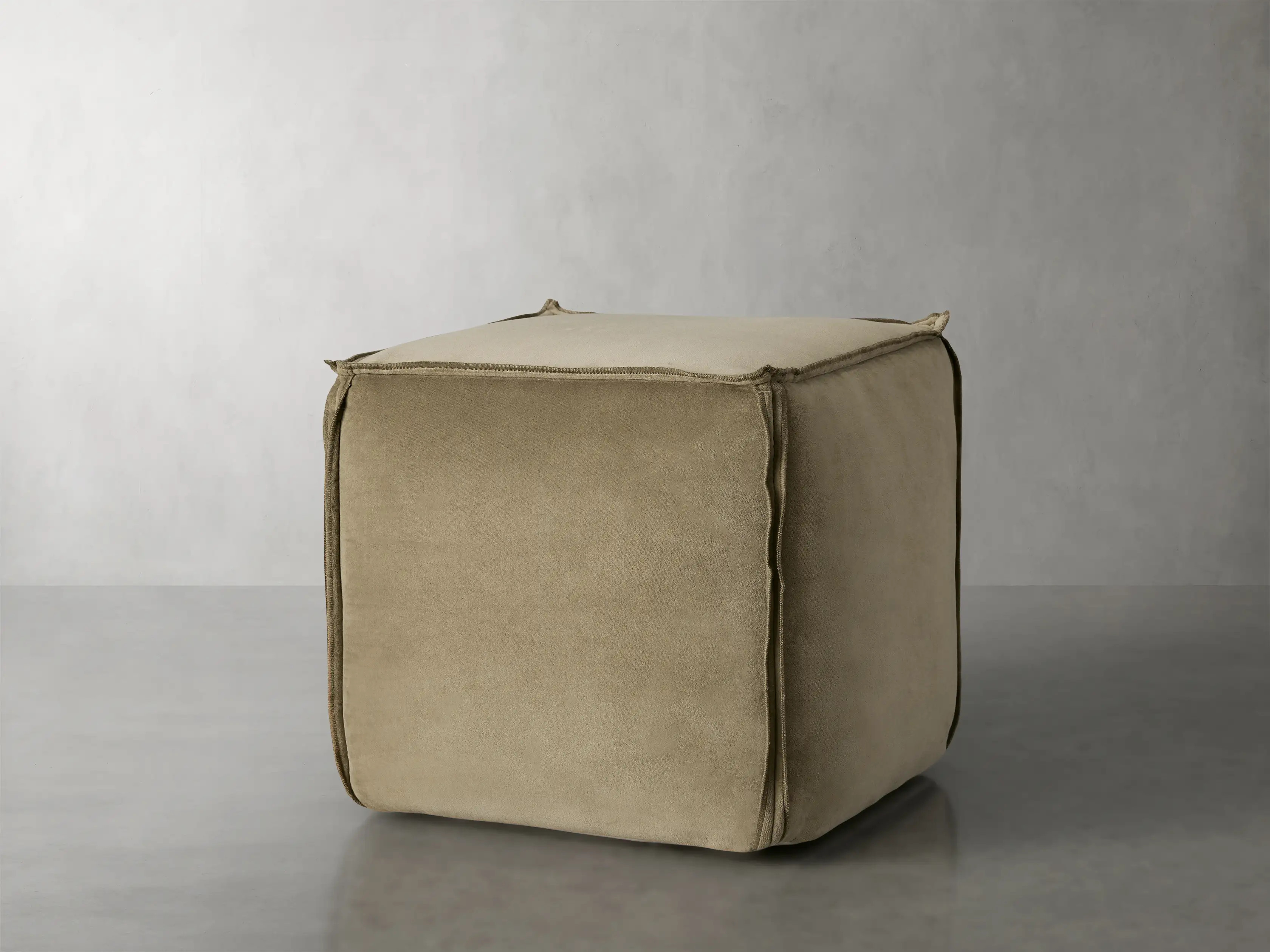 Washed Velvet Square Pouf | Arhaus