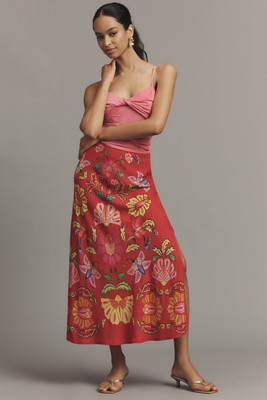 Farm Rio Printed Midi Slip Skirt | Anthropologie (US)