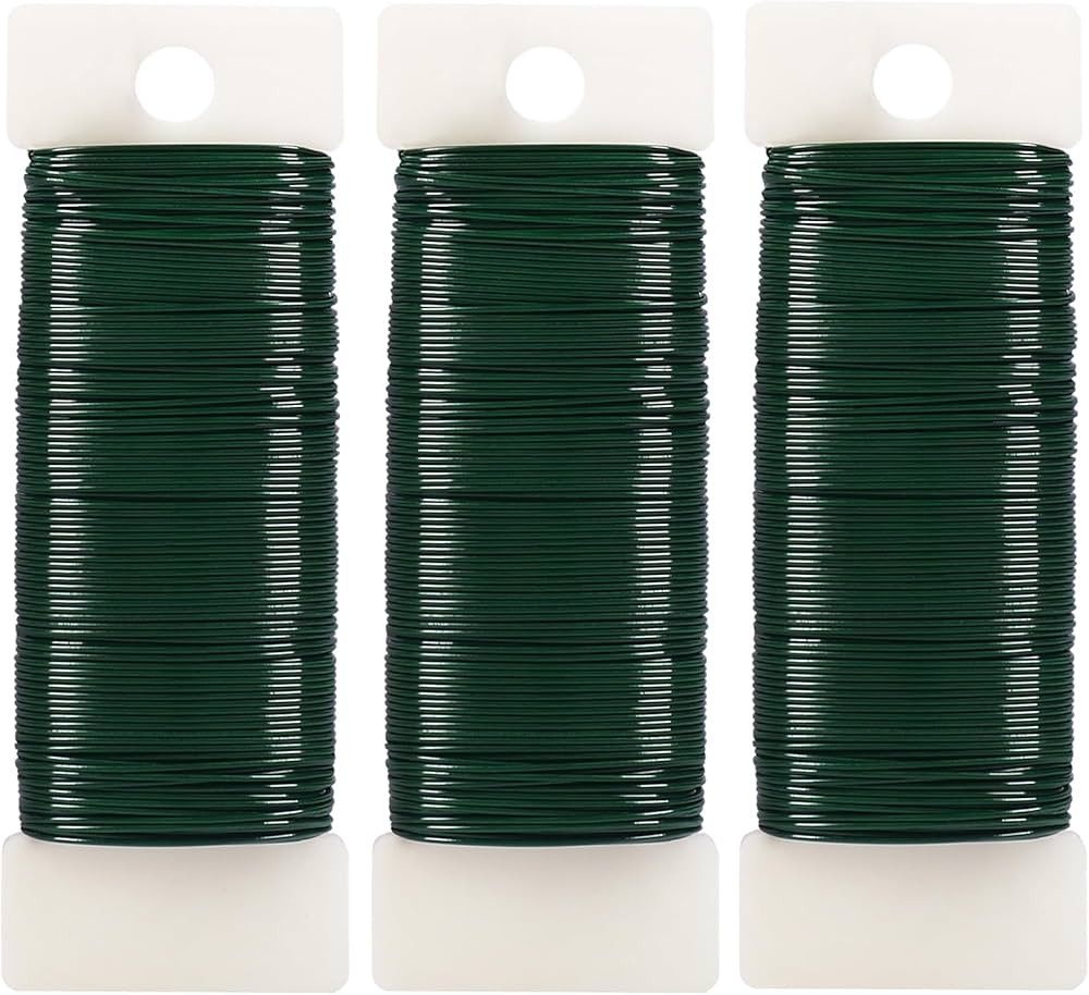 Tenn Well Green Floral Wire, 3 Pack Christmas Wreath Wire, 295 Feet 22 Gauge Florist Ties for Flo... | Amazon (US)