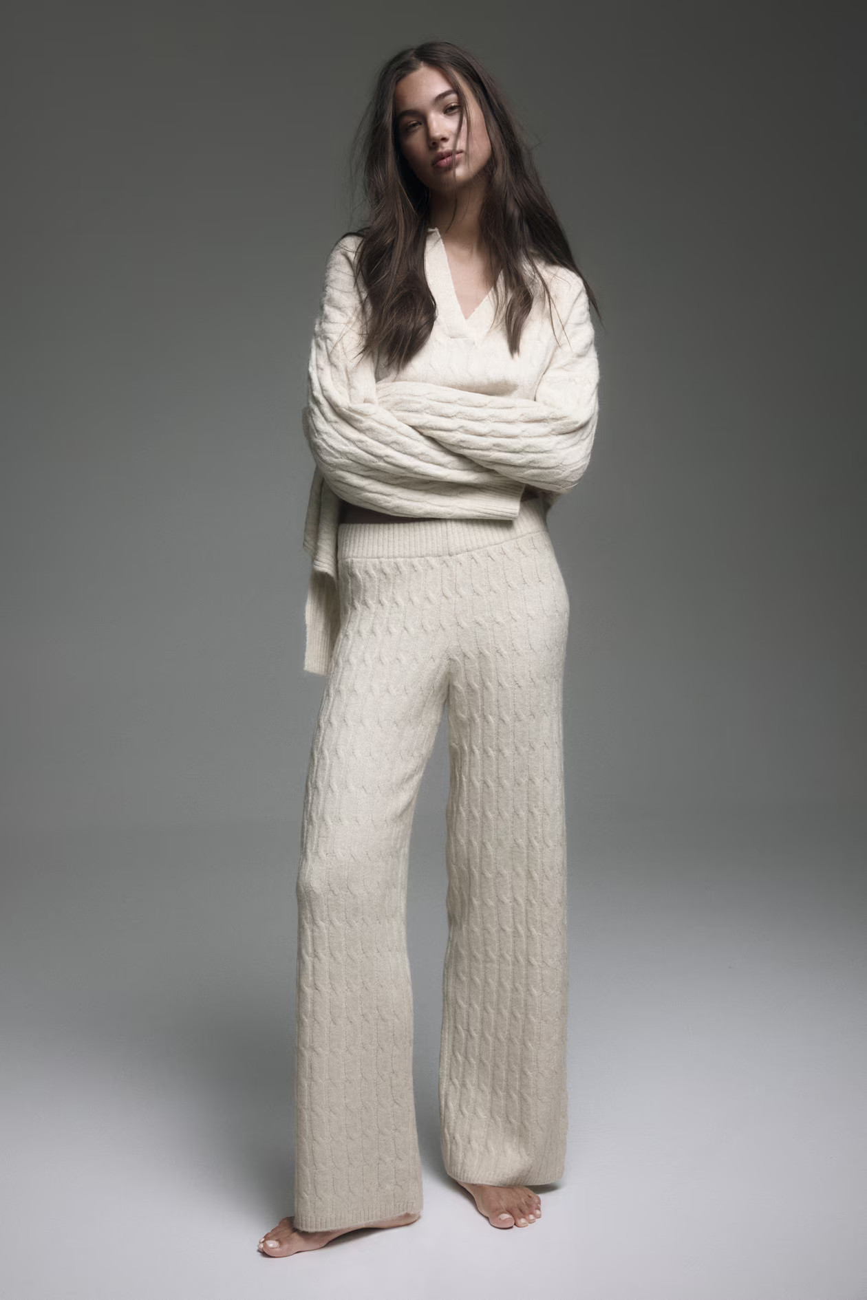 Cable-knit trousers | H&M (UK, MY, IN, SG, PH, TW, HK)