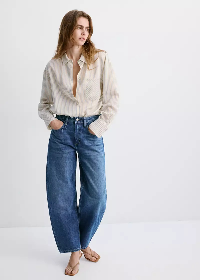 High-waisted barrel jeans | Mango (US/MX/AU)