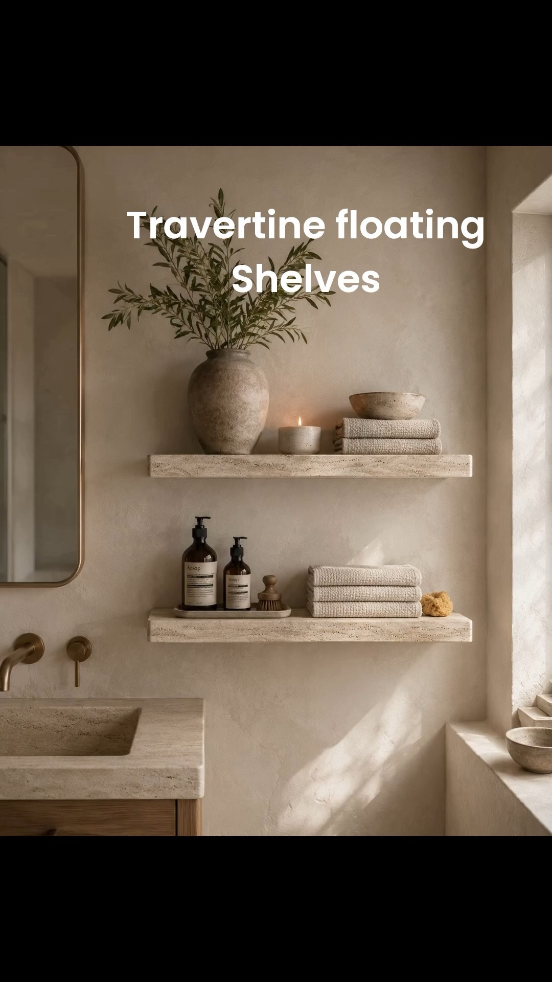 🤯🤯🤯 I’ve never seen travertine floating shelves less than $450!!! LOVE this new find!! Would be stunning in any room. More marble color options. ￼

#LTKselfcare #LTKHome #LTKSaleAlert