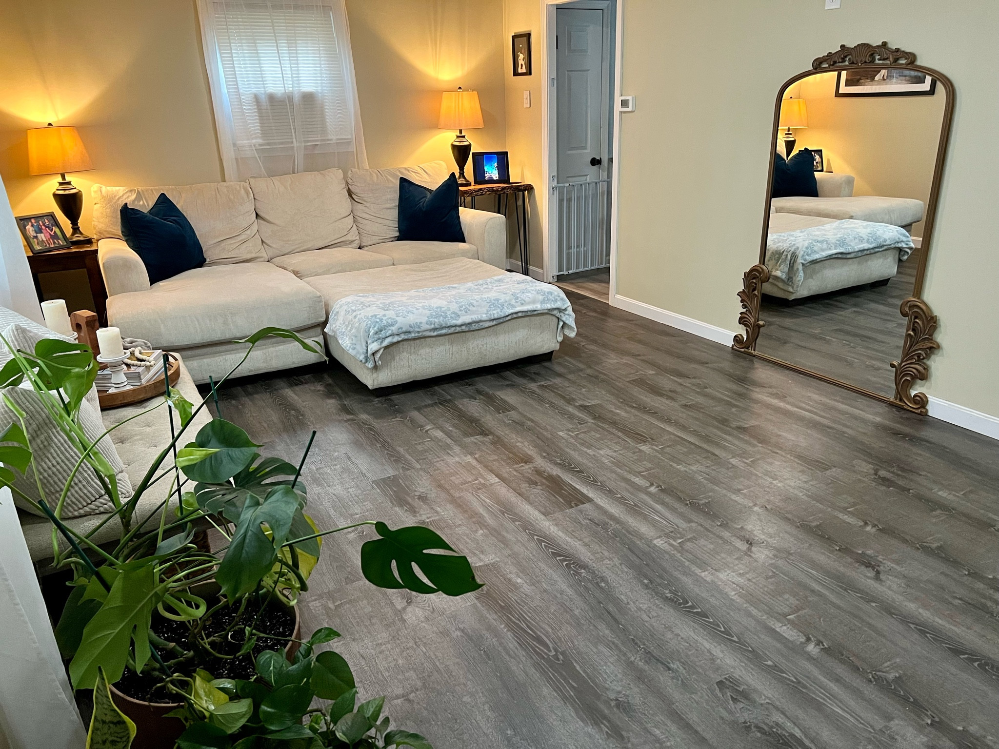 In love with our living room. Beige and neutrals to open it up. Accent blue color because I have a nautical obsession. And of course there’s my plants. 

The mirror is honestly my favorite part of this room. Except for our incredibly comfy couch. 

#LTKhome