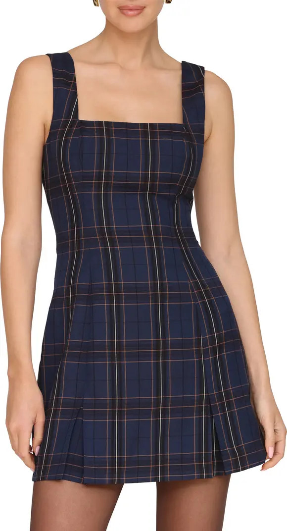 Avec Les Filles Plaid Fit & Flare Minidress | Nordstrom | Nordstrom