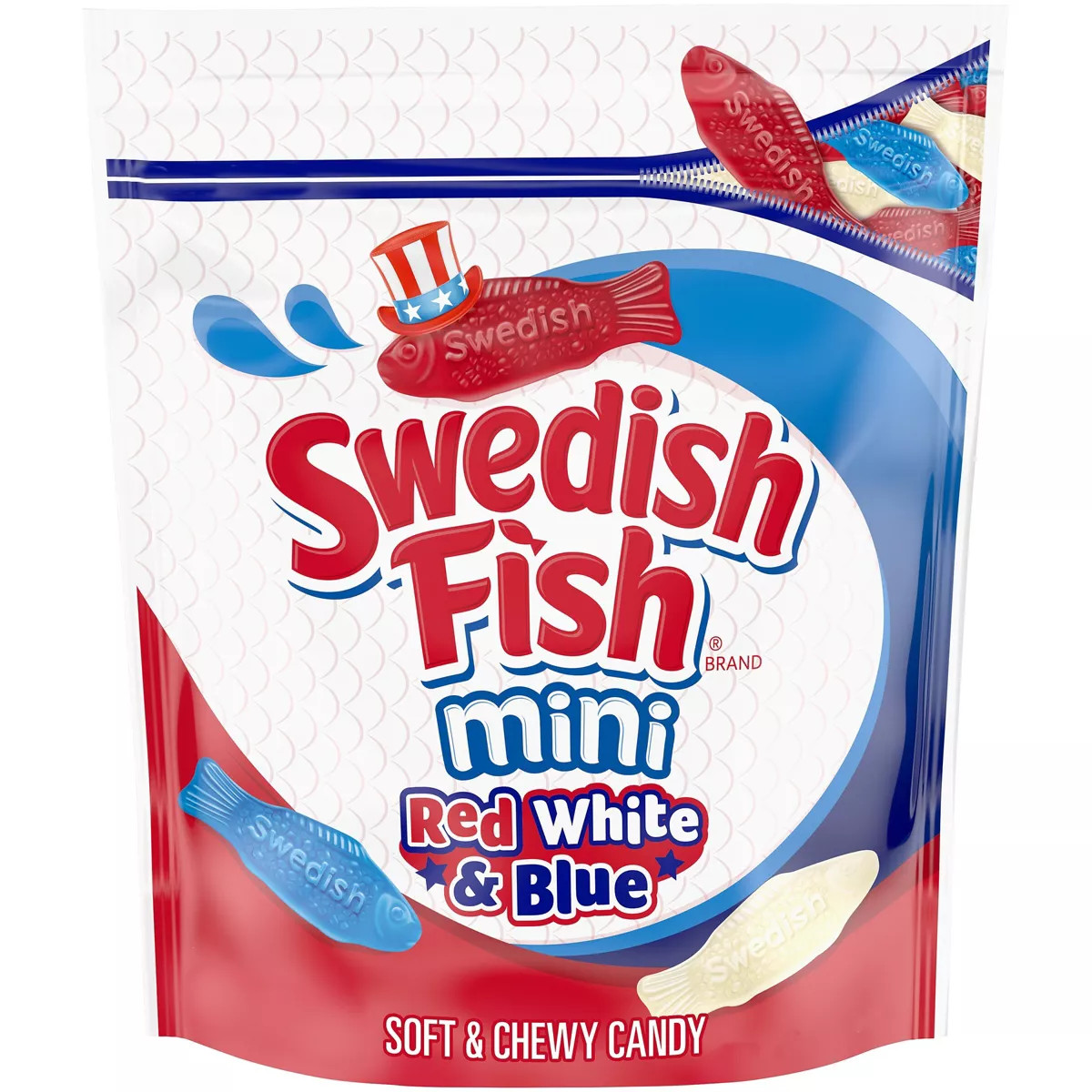 Swedish Fish Candy Red, White and Blue Candy Bag - 28.8oz | Target