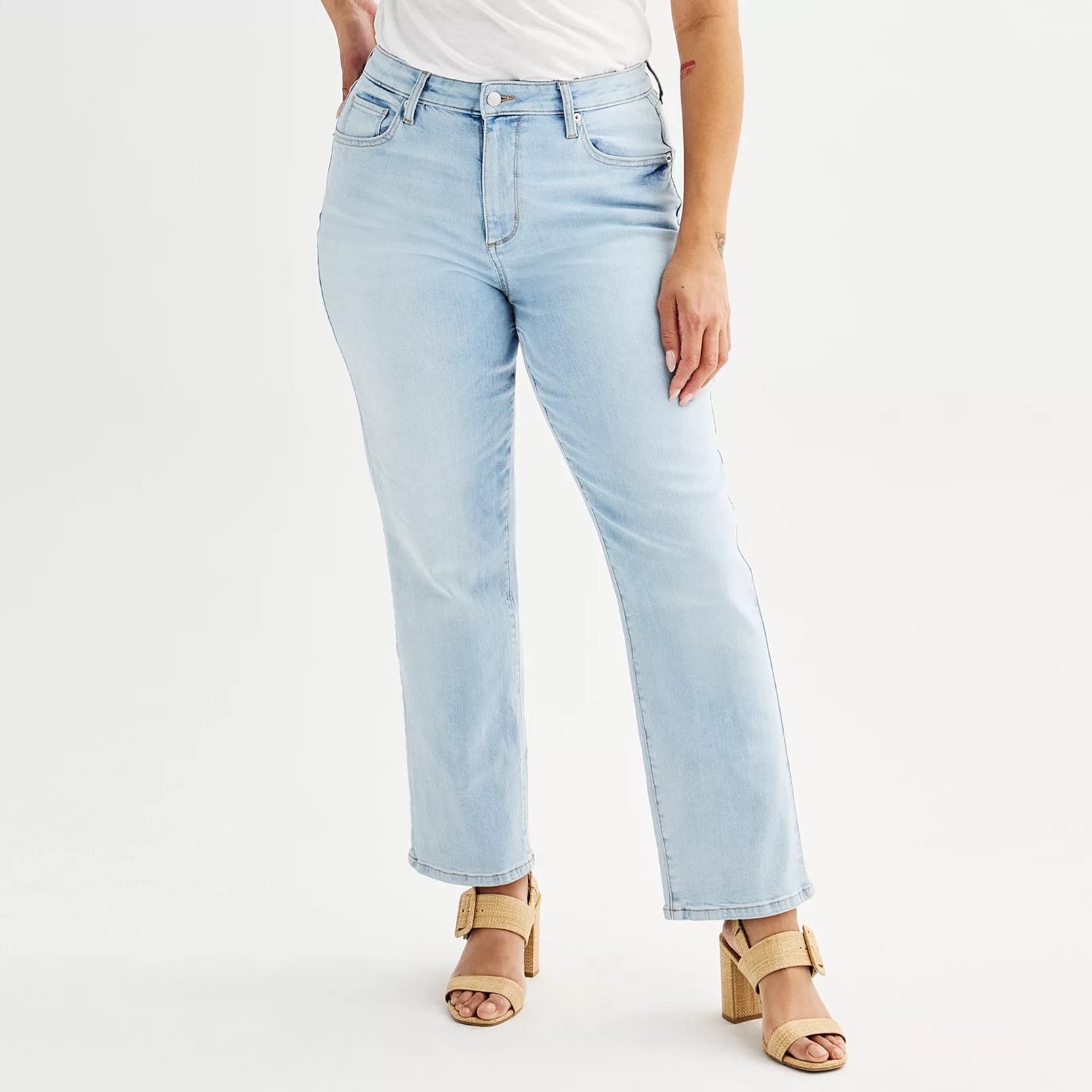 Women's Sonoma Goods For Life® High Rise Curvy Straight Jeans | Kohl's