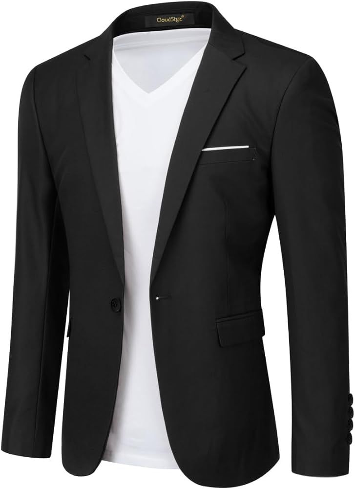 Cloudstyle Men's Suit Jacket One Button Slim Fit Sport Coat Business Daily Blazer | Amazon (US)