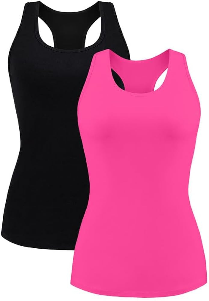 beautyin Women Tank Top with Shelf Bra Racerback Workout Yoga Tops Undershirt | Amazon (US)