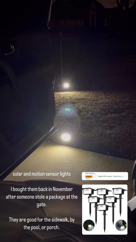Amazon outdoor lights 
Sidewalk lights 
Solar lights 