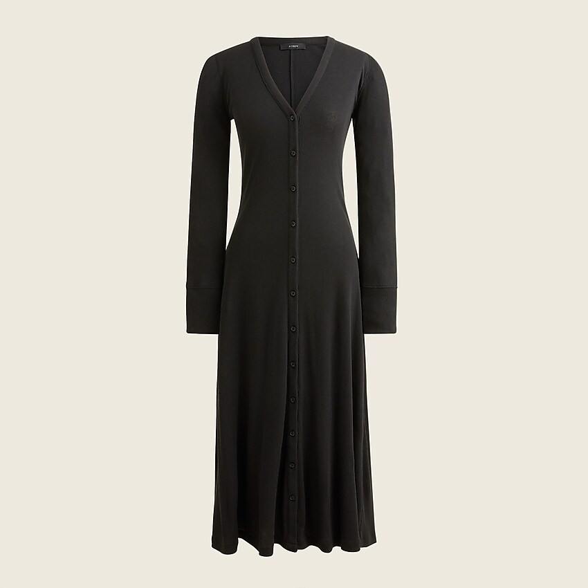 Ribbed button-front knit dress | J. Crew US