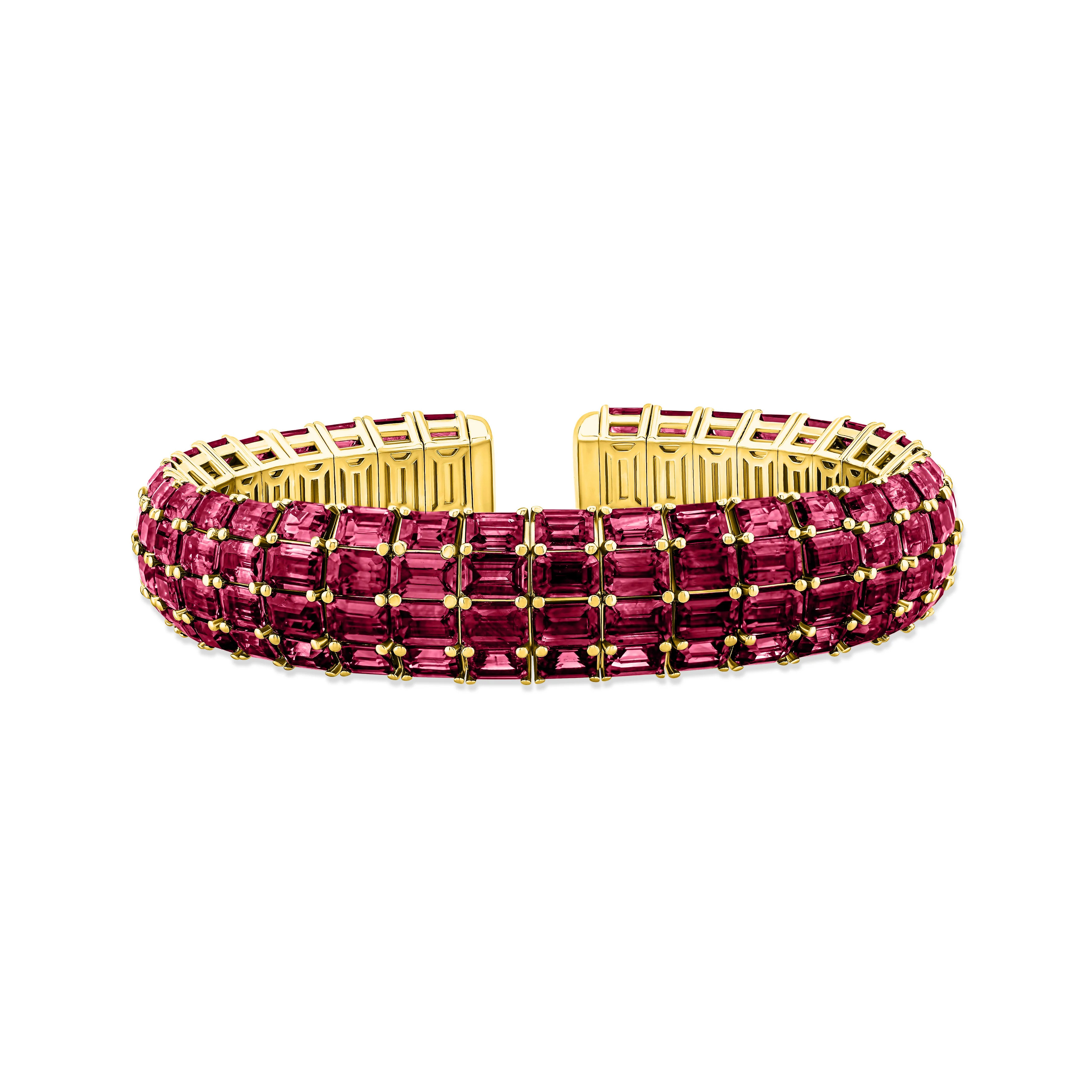 Four Row Ruby Cuff Bracelet | Norman Silverman