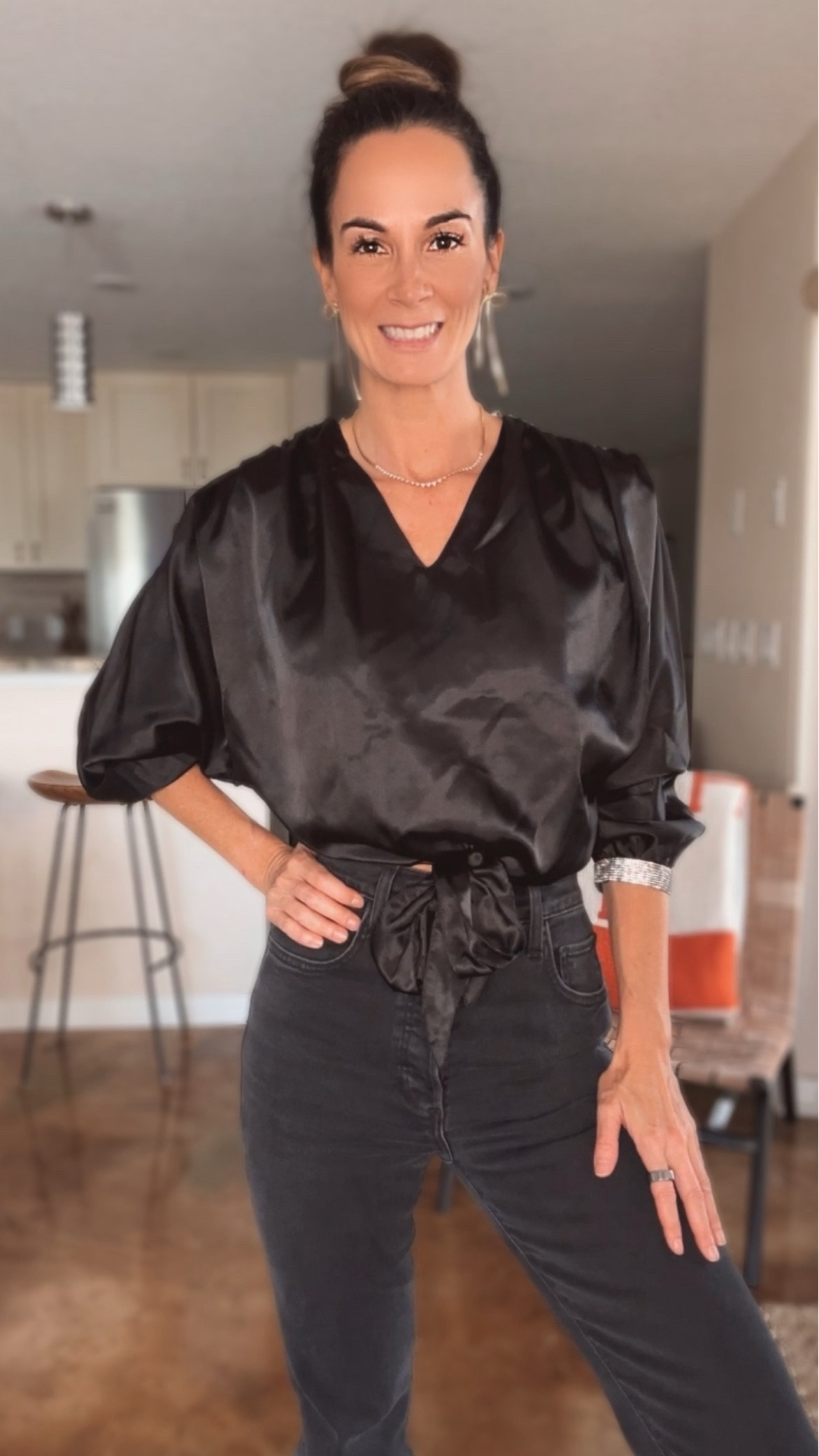 Dressed in holiday chic: Black satin and rhinestones, because festive style should sparkle as much as the season ✨🖤 

Top: @akalia size S
Jeans: @favoritedaughter size 26
Shoes: @schutz TTS
Jacket: @mylamarque size S
Sunnies: @celine
Bag: @aupen
Earrings: @amazonfashion
Necklace: @samira13

#HolidayGlam #blackandbold #HolidayStyle #FestiveFashion #BlackSatin #RhinestoneDetail #ChicLook #WomenFashion #nicolecolee #SeasonalSparkle #BlackJeans #PartyReady #GlamorousOutfit #Fashionista #StylishWomen #NightOutFit #SatinElegance #FashionGoals #TrendyHoliday #InstaFashion #FashionInfluencer #StyleIcon #InfluencerLife #FashionInspiration #TrendSetter #ChicInfluence #OOTD #FashionGuru #InstaStyle #FashionInfluence 

#LTKHoliday #LTKSeasonal #LTKGiftGuide
