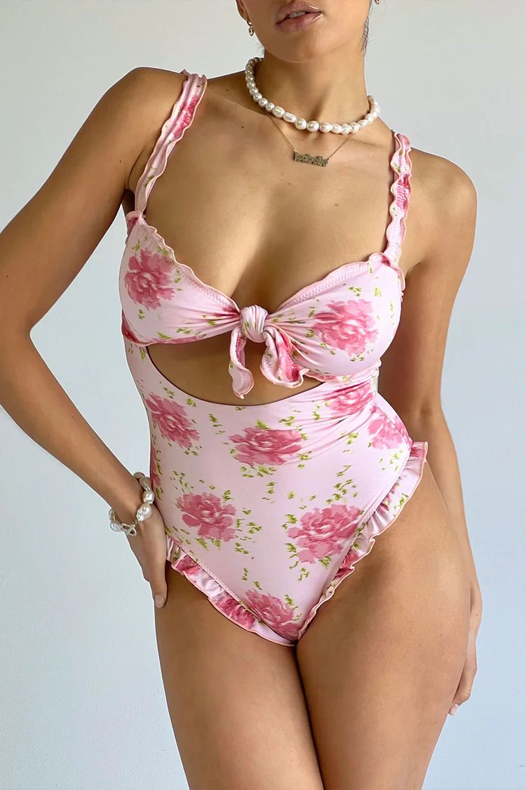 x SYDNEY SWEENEY Lucia Ruffle One Piece Swimsuit - Amore Mio | Frankies Bikinis