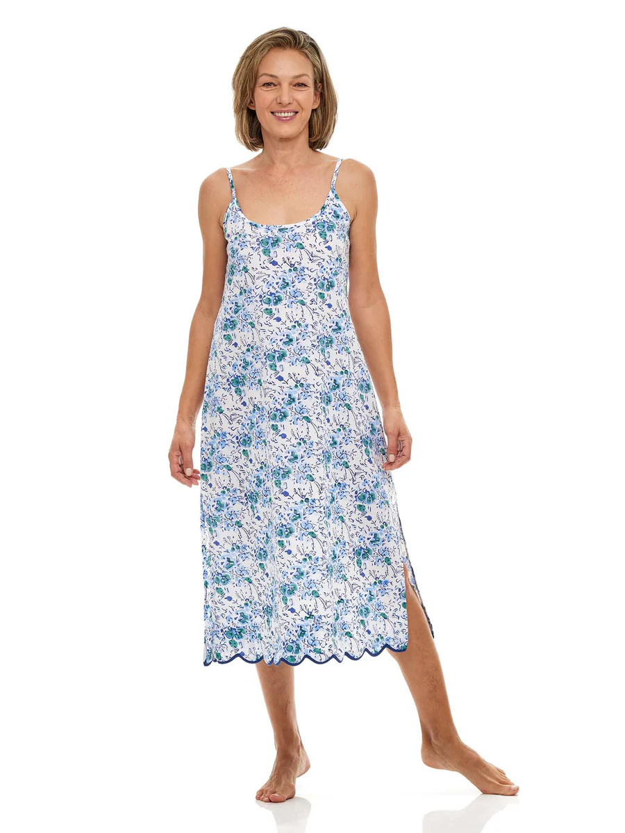 Blue Floral Slip Nightgown | Heidi Carey