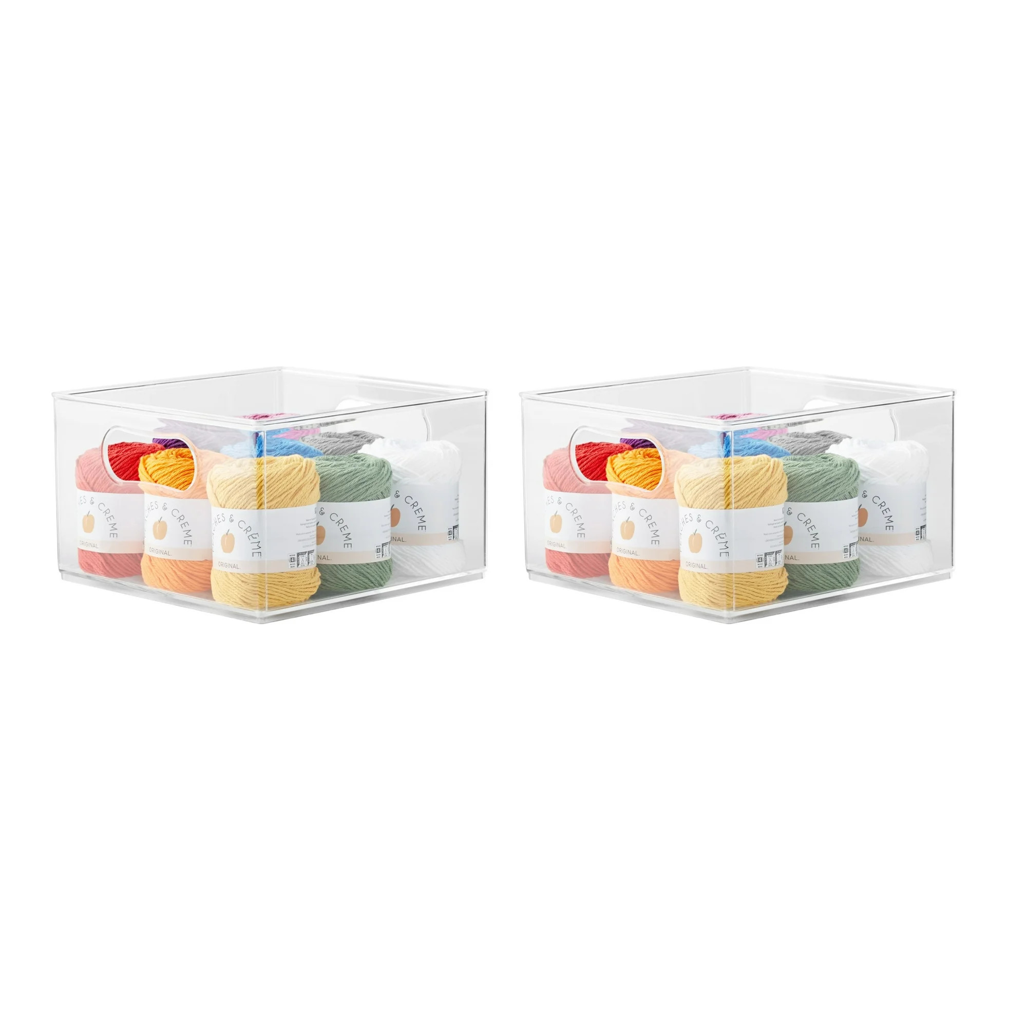 The Home Edit Large Clear Plastic Storage Bin Organizer, 2 Pack, 10" x 10" x 6" | Walmart (US)