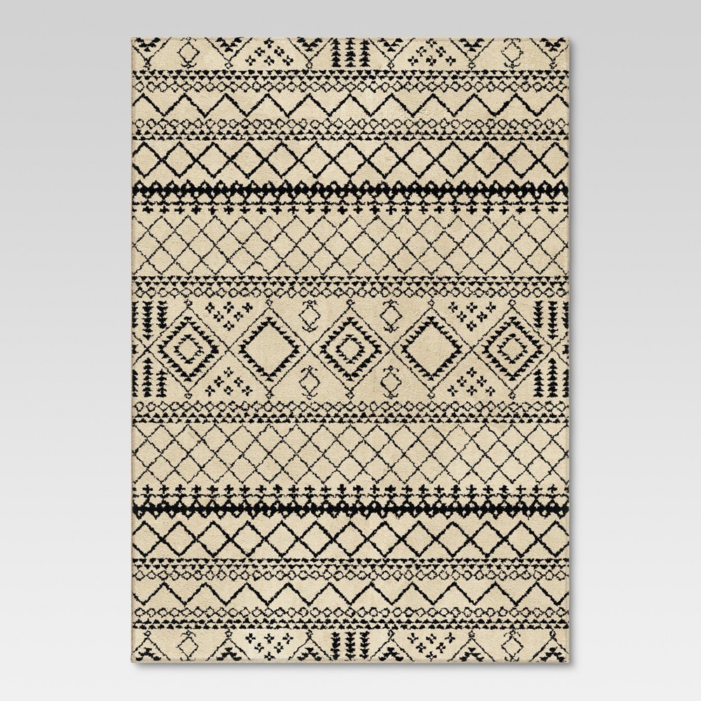 Aztec Fleece Area Rug - Ivory (6'7""x9'8"") - Threshold, White | Target