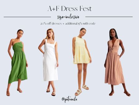 Dresses on sale! Abercrombie + Fitch Dressfest. These are in my cart. 
Summer dresses, sun dress, mini dress, midsize dresses on sale

#LTKSeasonal #LTKsalealert #LTKunder100