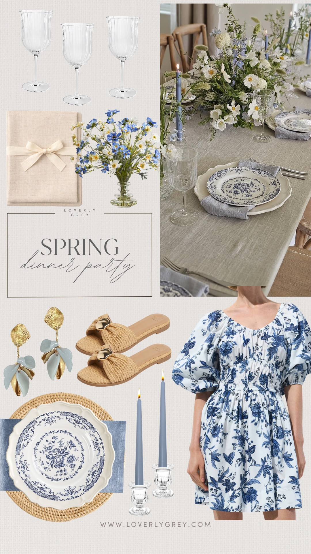 Effortless spring hosting 💐 Soft blue florals, woven textures, and timeless accents, perfect for Easter brunch or outdoor dinner soirées. Such affordable finds!

Loverly grey, spring dinner party tablescape, table setting inspo blue and white, spring style, affordable floral dresses for women  

 #LTKSeasonal #LTKHome