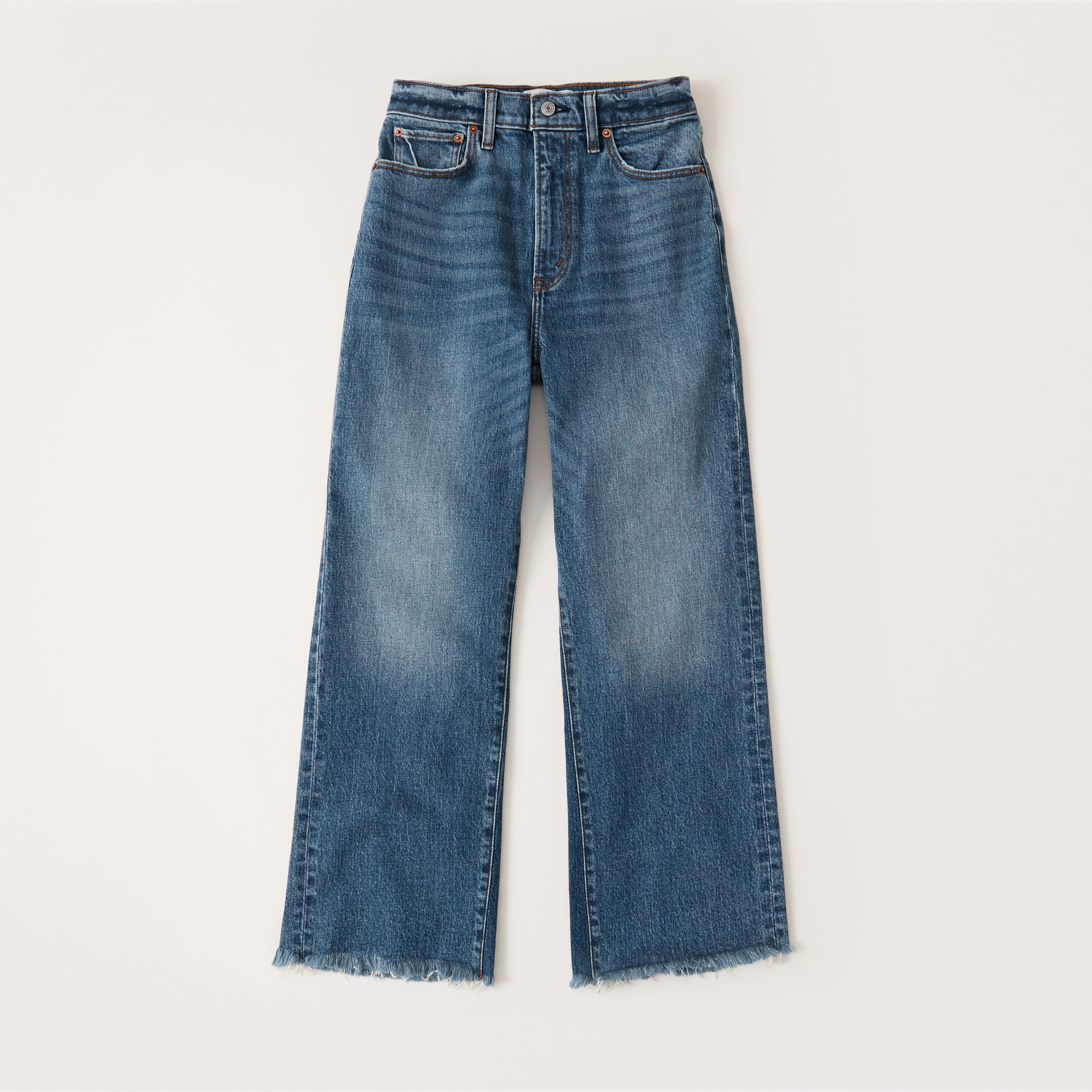 Ultra High Rise Cropped Wide Leg Jeans | Abercrombie & Fitch (US)