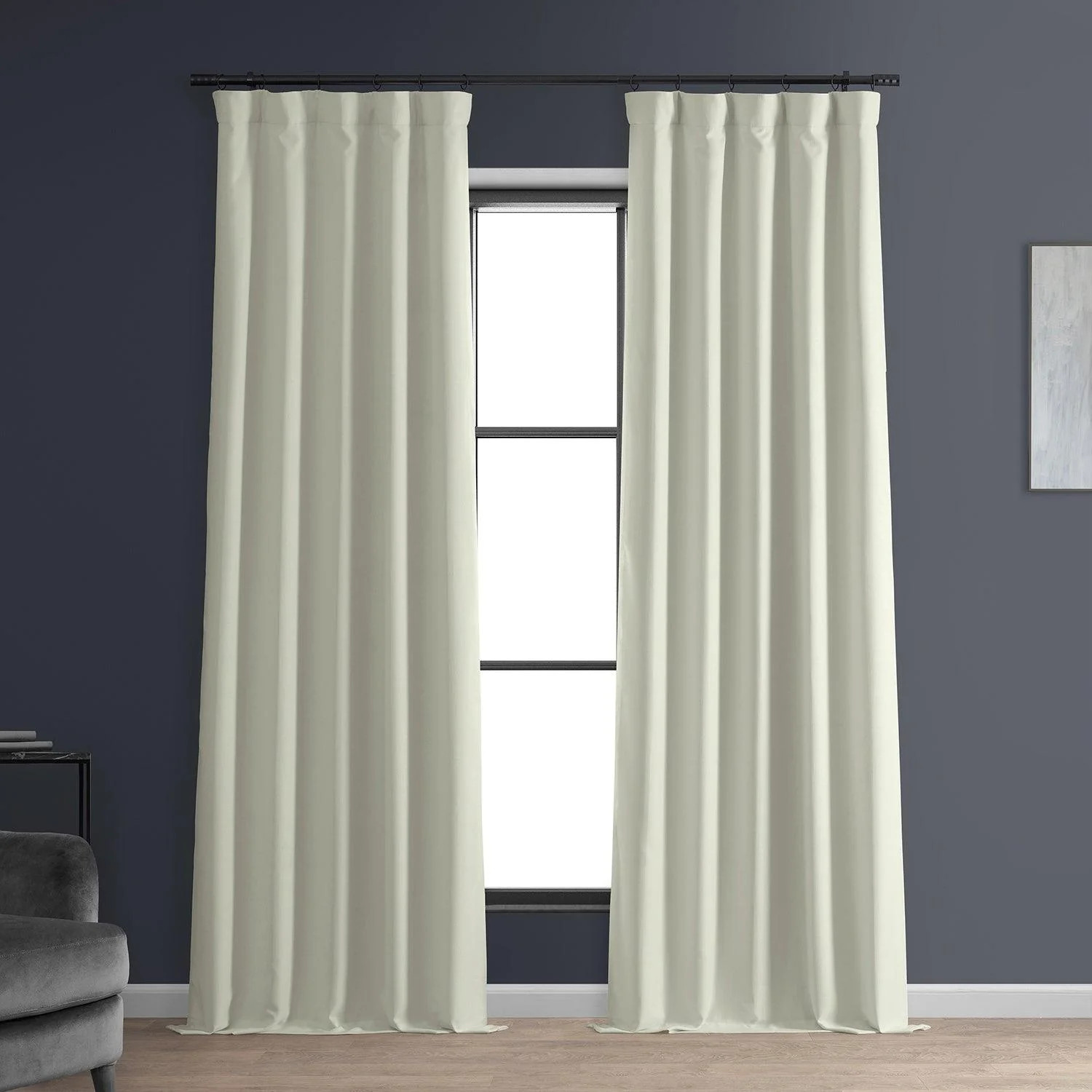 Excursion Ivory Faux Linen Hotel Blackout Curtain | Half Price Drapes