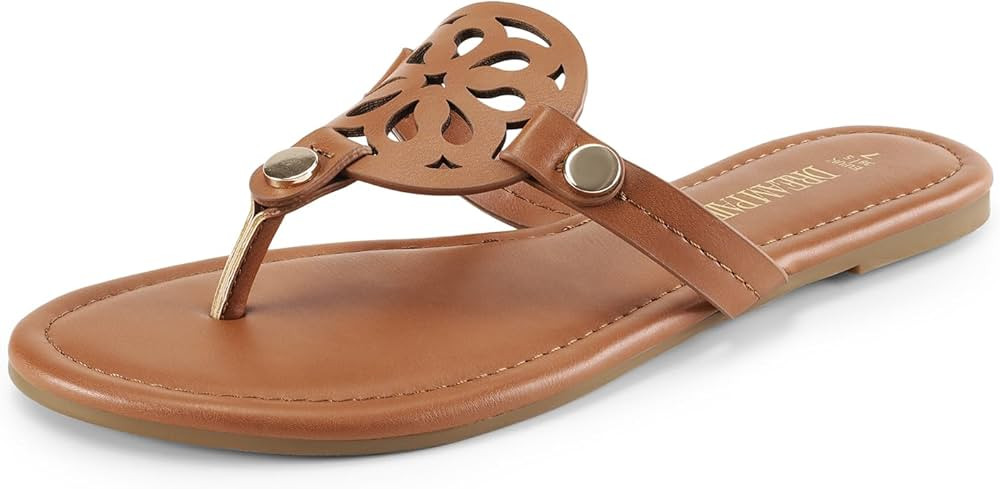 DREAM PAIRS Women's Flip Flops Comfortable Soft Cushion Slide Slip on Summer Beach Thong Flat San... | Amazon (US)