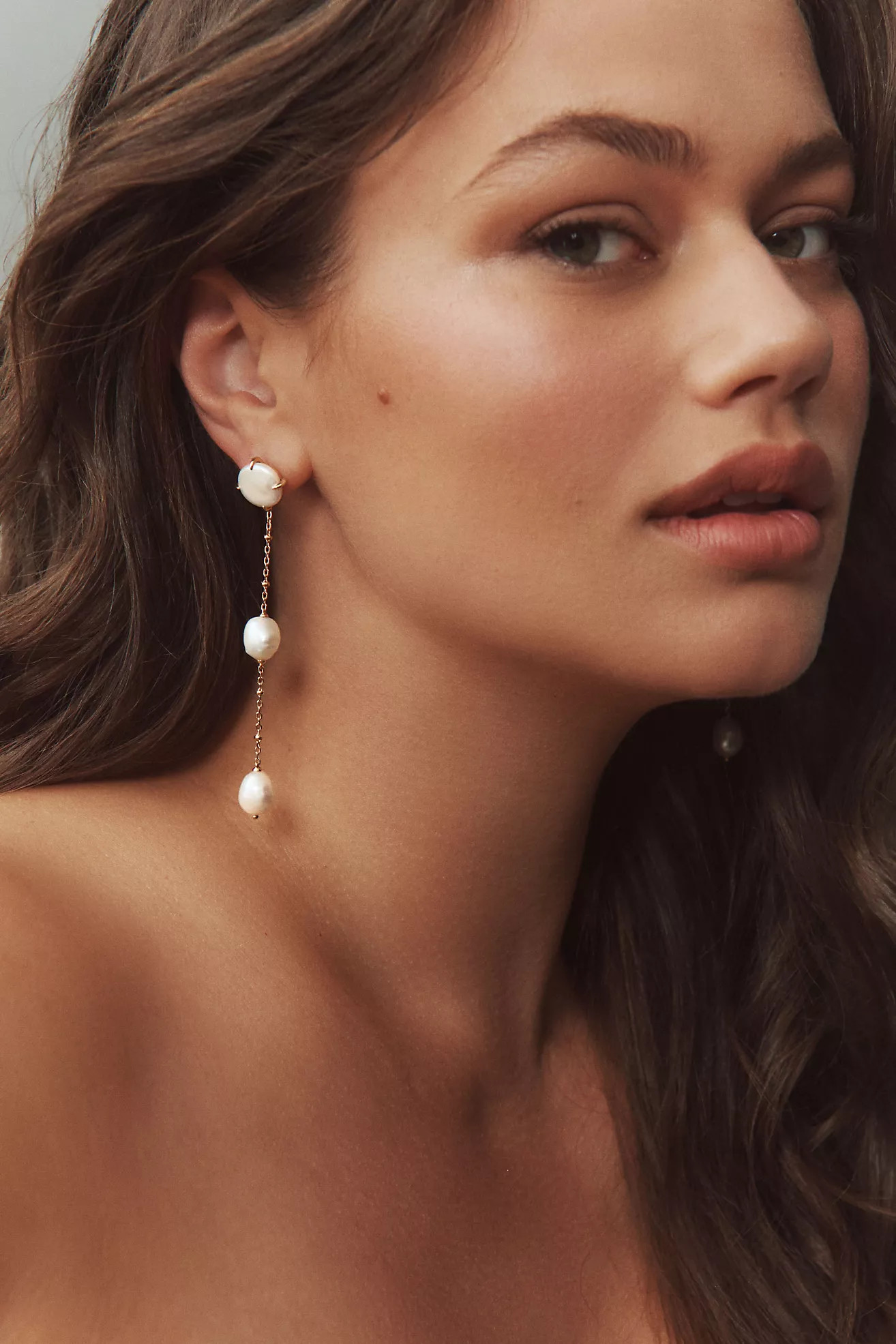 NADRI Dot Linear Pearl Drop Earrings | Anthropologie (US)