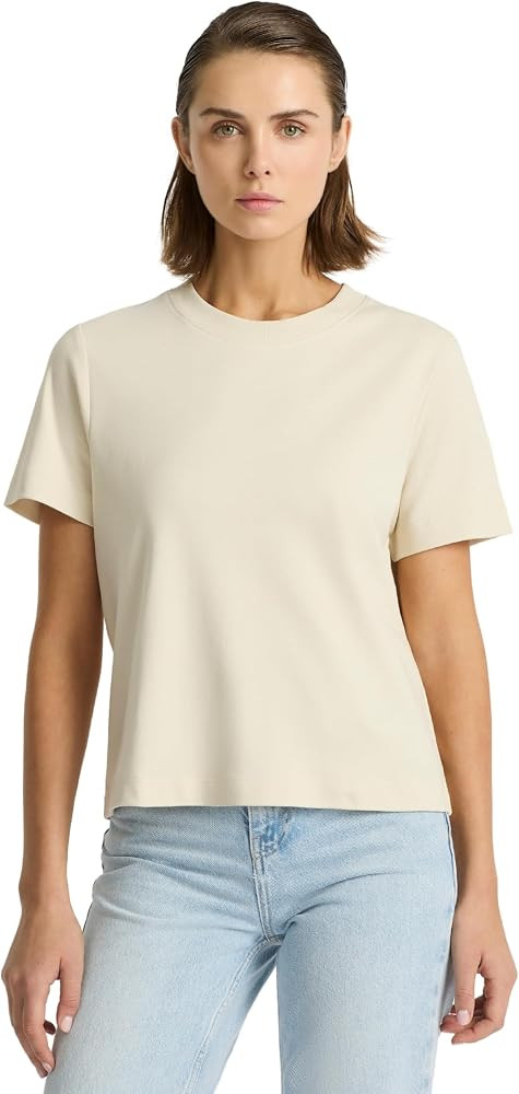 Women\u2019s Supima\u00ae Box Cut T-Shirt \u2013 USA-Grown Cotton, Relaxed Fit, Cropped Length, C... | Amazon (US)