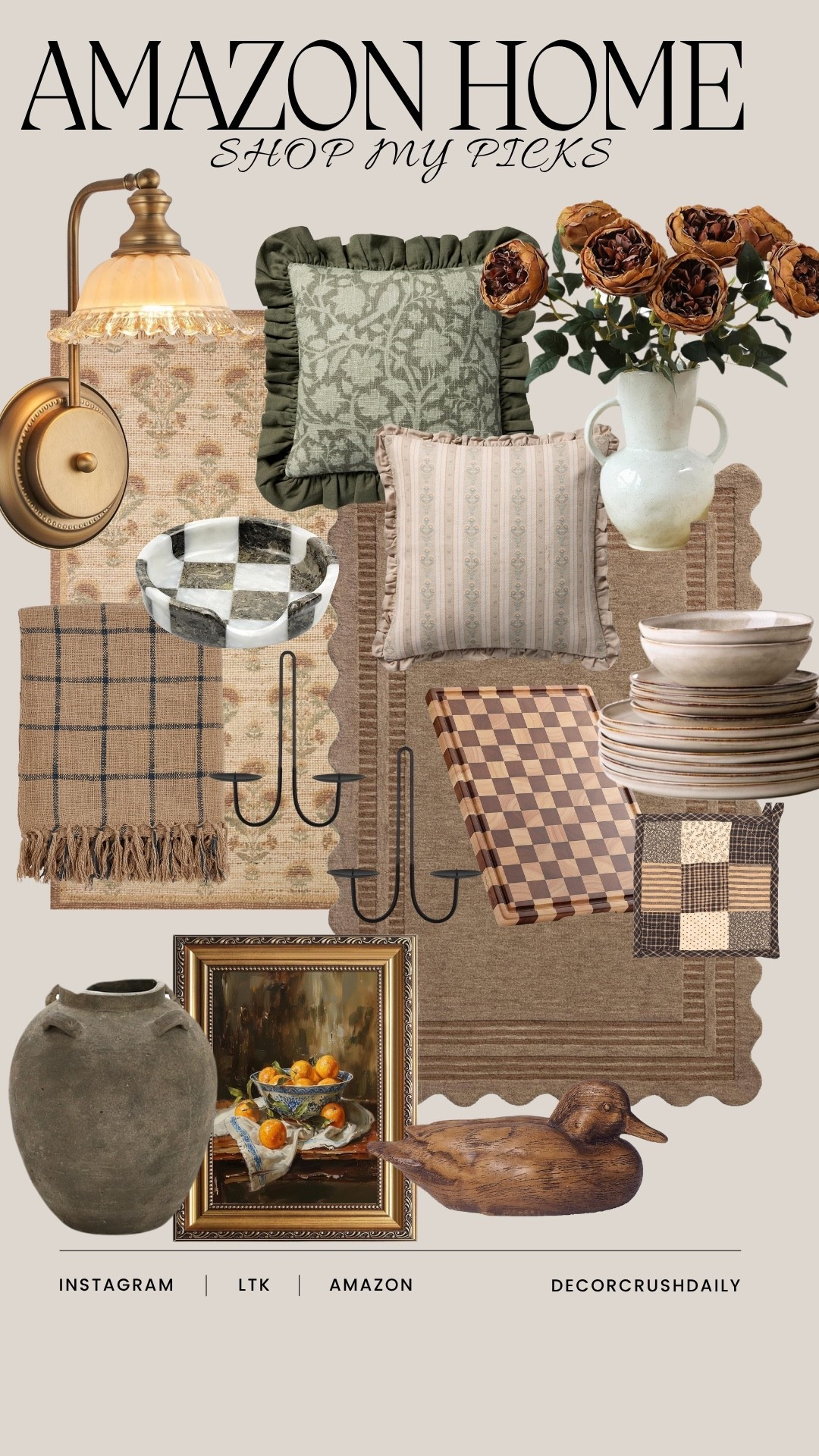 #LTKhome #LTKunder50 #LTKunder100 #LTKseasonal #AmazonHome #AmazonFinds #AmazonHomeFinds #FoundItOnAmazon #DecorCrush #Cottagecore #ModernCottagecore #EnglishCountryStyle #Grandmillennial #DarkAcademiaHome #RusticElegance #MoodyVintage #TraditionalHome #VintageInspo #CozyHome #EnglishHome #ScallopedRug #CheckeredDecor #Checkerboard #MarbleTray #RufflePillow #PleatedLampshade #BrassLighting #StillLifeArt #GoldFrames #EarthyCeramics #ScallopedEdge #WovenTextiles #WoodenDuck #PrimitiveDecor #MoodyInteriors #EarthTones #MossGreen #WarmNeutrals #TransitionalDecor #NaturalLuxe #OrganicModern #AutumnDecor #SpringDecor #HomeDecorInspo #InteriorDesignIdeas #DesignerLookForLess #AffordableHome #CuratedHome #NeutralHome #StyleOnABudget

#LTKHome #LTKSeasonal #LTKSaleAlert