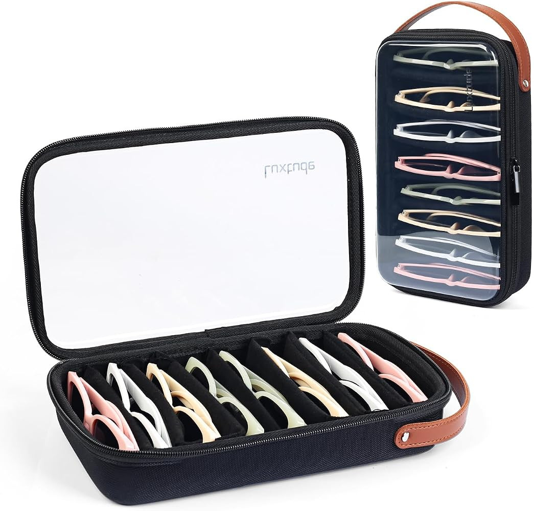 Luxtude Travel Sunglasses Organizer Case for Women Men, Glasses Case Multiple Pairs w/Adjustable ... | Amazon (US)