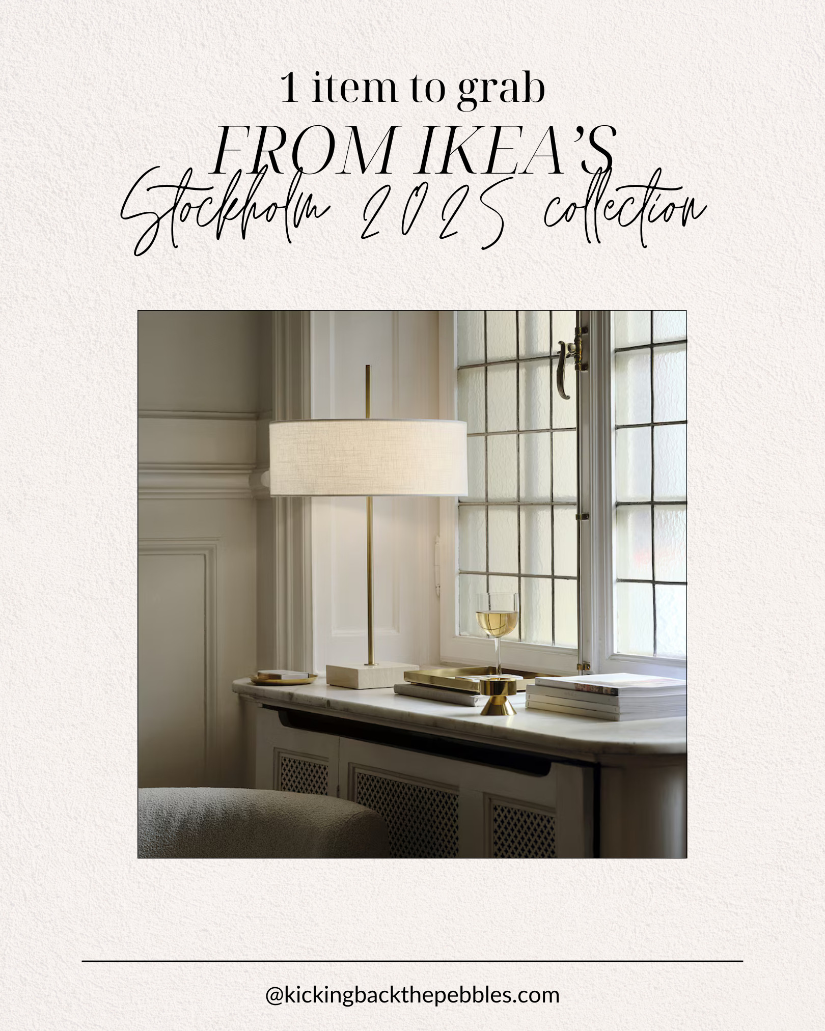 The one piece you need from the IKEA Stockholm 2025 collection—the sculptural table lamp. Brass-toned foot, travertine base, and a textured textile shade that casts the dreamiest glow. Heads up: this link’s EU-only (shoutout to IKEA.de). 🌎 Global friends, check your local IKEA site to glow up accordingly!

#IKEAStockholm2025 #IKEAHome #ScandinavianDesign #InteriorInspo #HomeStyleEdit #LTKeurope 

 #LTKHome
