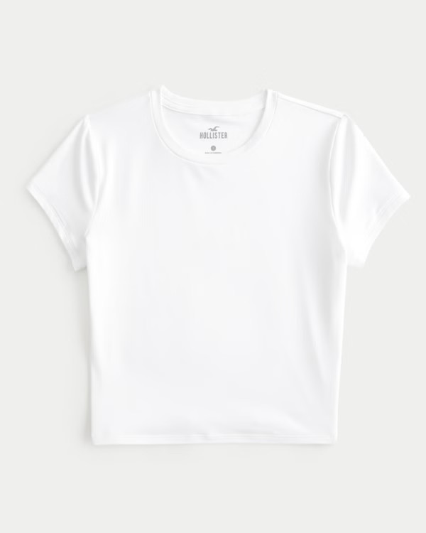 Soft Stretch Seamless Fabric Crew Baby Tee | Hollister (US)