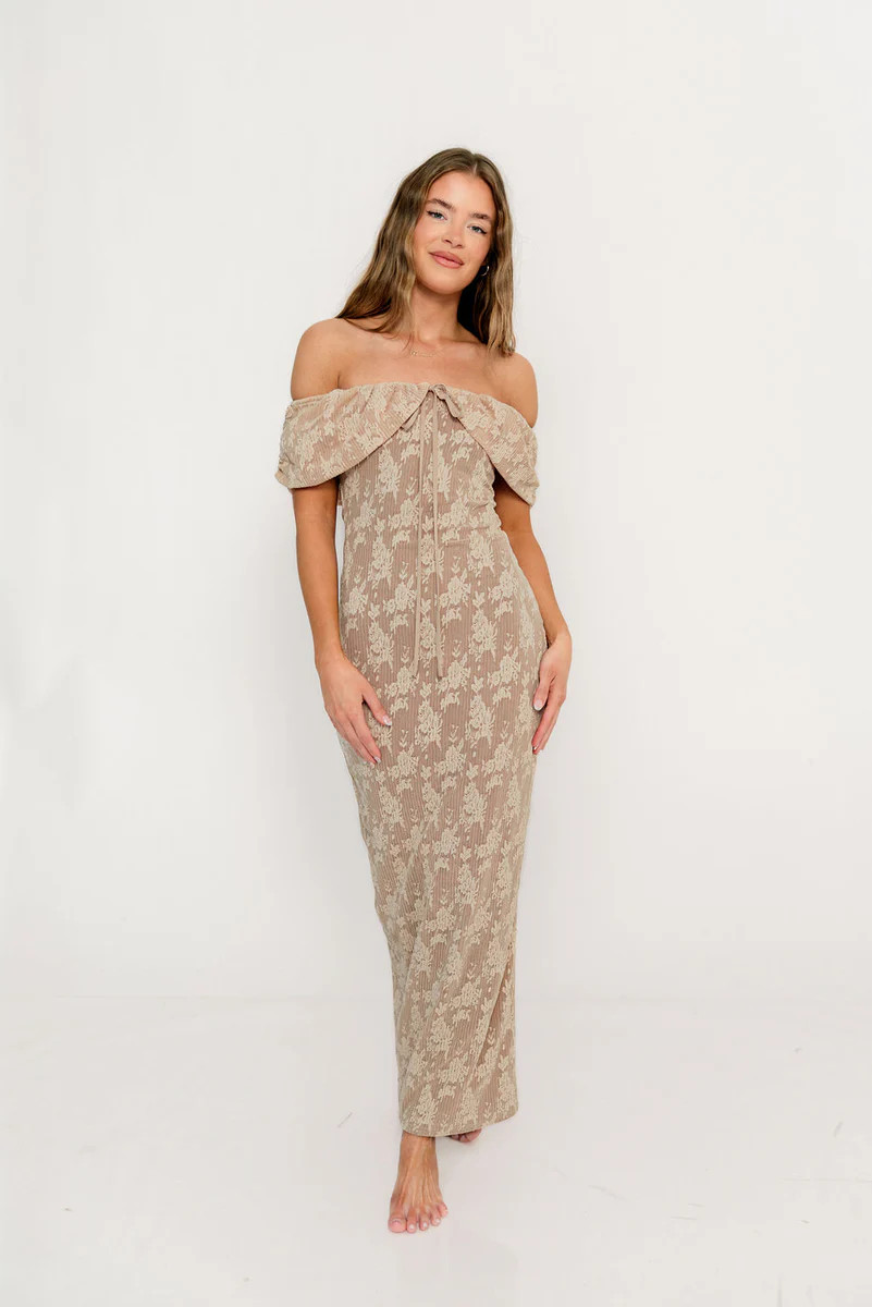 Emery Lace Maxi Dress in Nude *3/11 PRE-ORDER* | Worth Collective