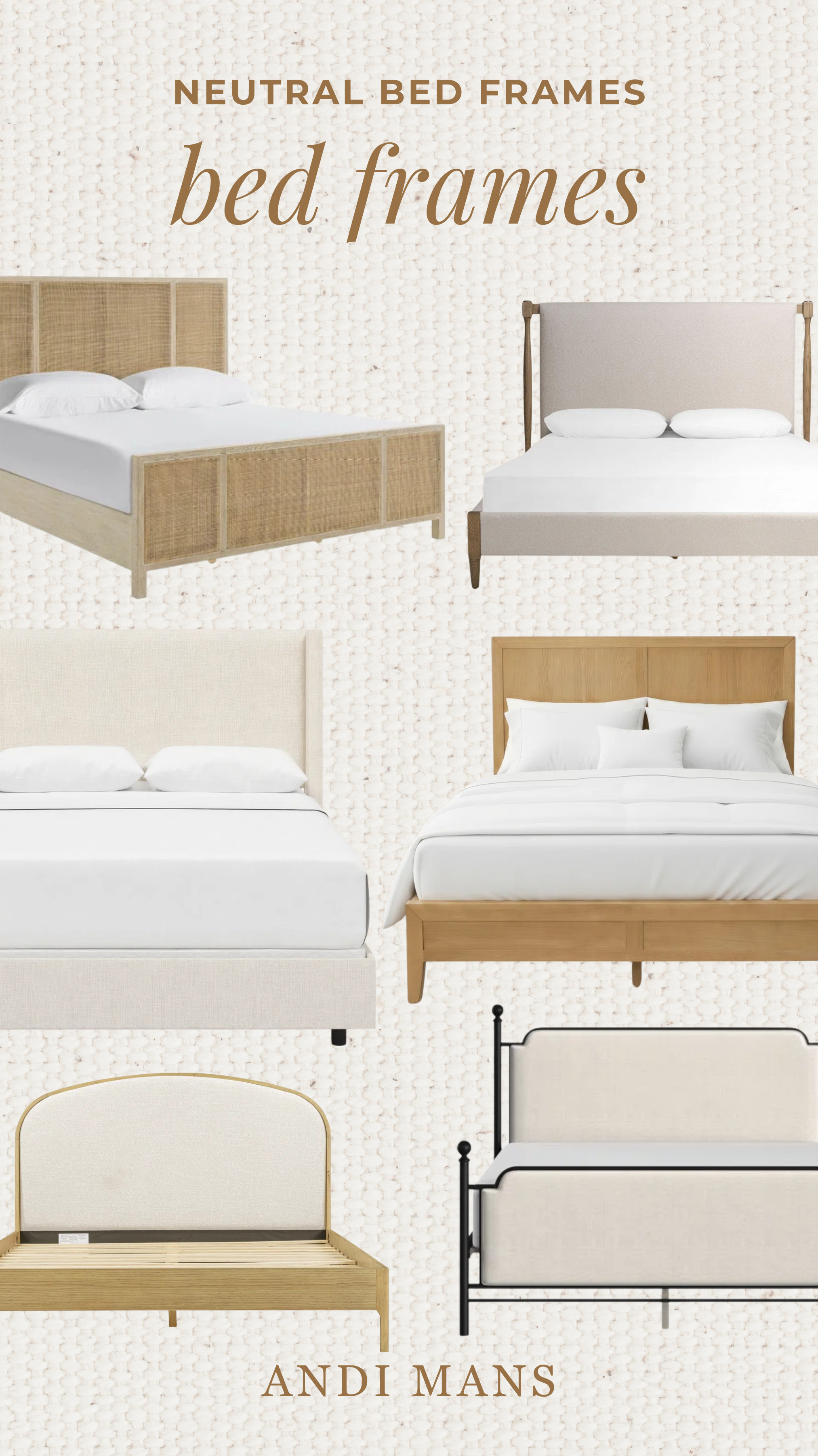 Looking for the perfect neutral bed frame? These earthy, organic-inspired picks instantly make a bedroom feel warm, relaxed, and effortlessly put together. From natural wood finishes to upholstered textures, these are the timeless pieces I'd buy again and again. 

 #LTKOver40 #LTKHome #LTKSaleAlert