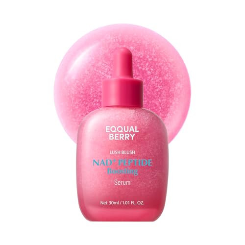 EQQUALBERRY NAD+ Peptide Boosting Serum – Niacinamide 2% + 14 Peptides + Vegan Collagen Anti-Aging Korean Skincare Face & Neck & Body Serum | Firming & Lifting Pink Serum (1.01oz / 30ml) | Amazon (US)