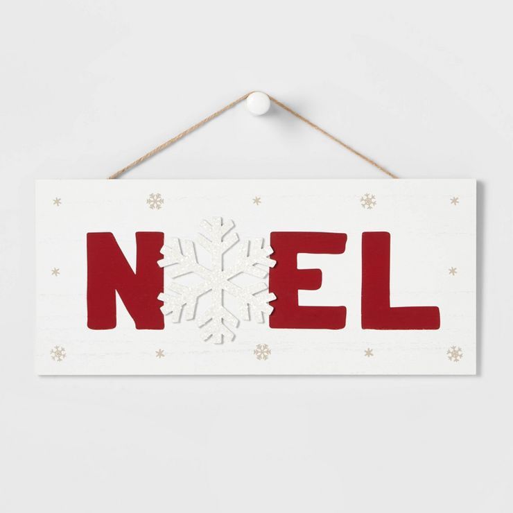 15.75" Wood 'Noel' with Snowflake Wall Art - Wondershop™ | Target