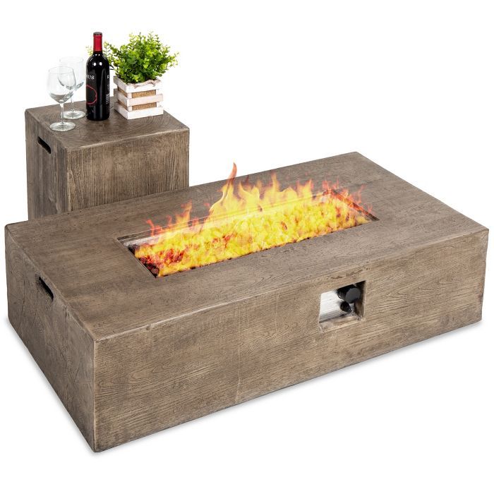 Best Choice Products 48x27in 50,000 BTU Patio Propane Fire Pit Table, Side Table Tank Storage w/ ... | Target
