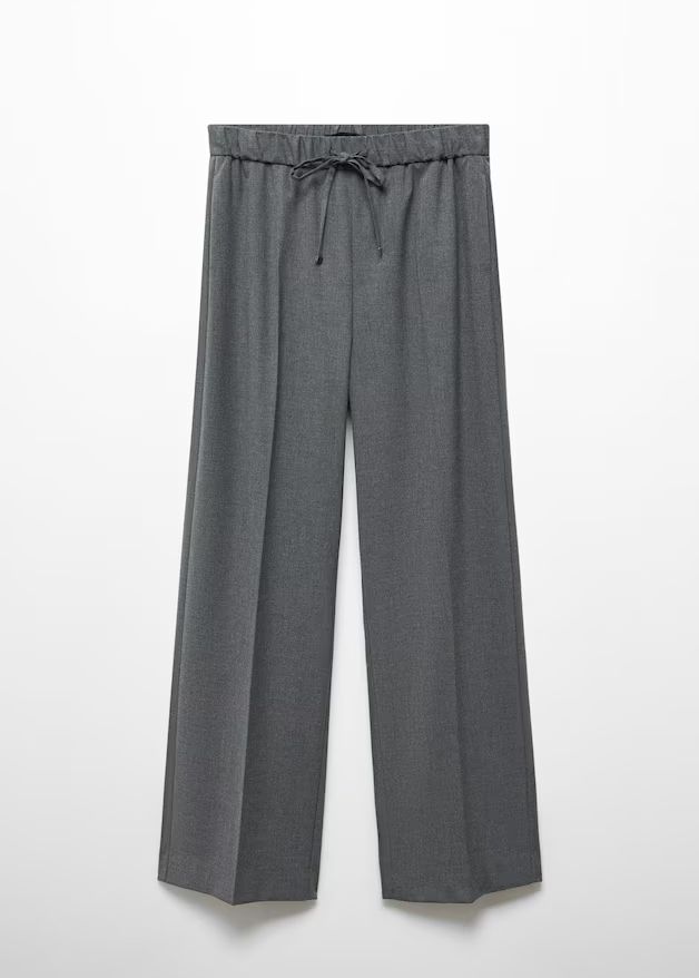 Pantalon wideleg taille élastique | MANGO (FR)
