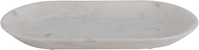 Creative Co-Op Marble Tray, 11" L x 5" W x 1" H, White | Amazon (US)