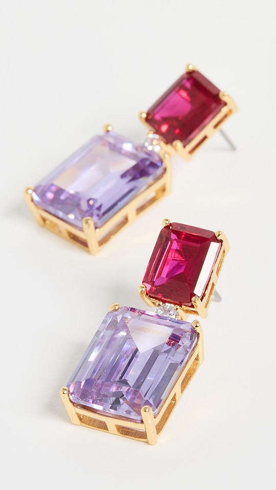 Double Emerald Drop Earrings | Shopbop