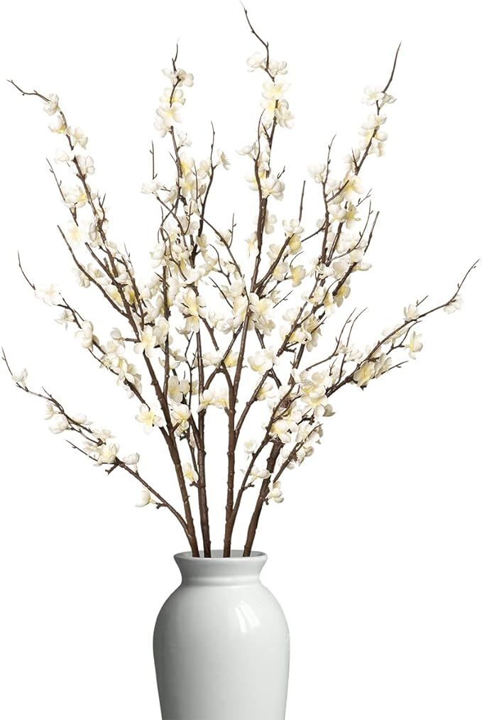 Ammyoo 4Pcs Cherry Blossom Branches Artificial Flowers for Spring Summer Indoor Decoration,Faux L... | Amazon (US)