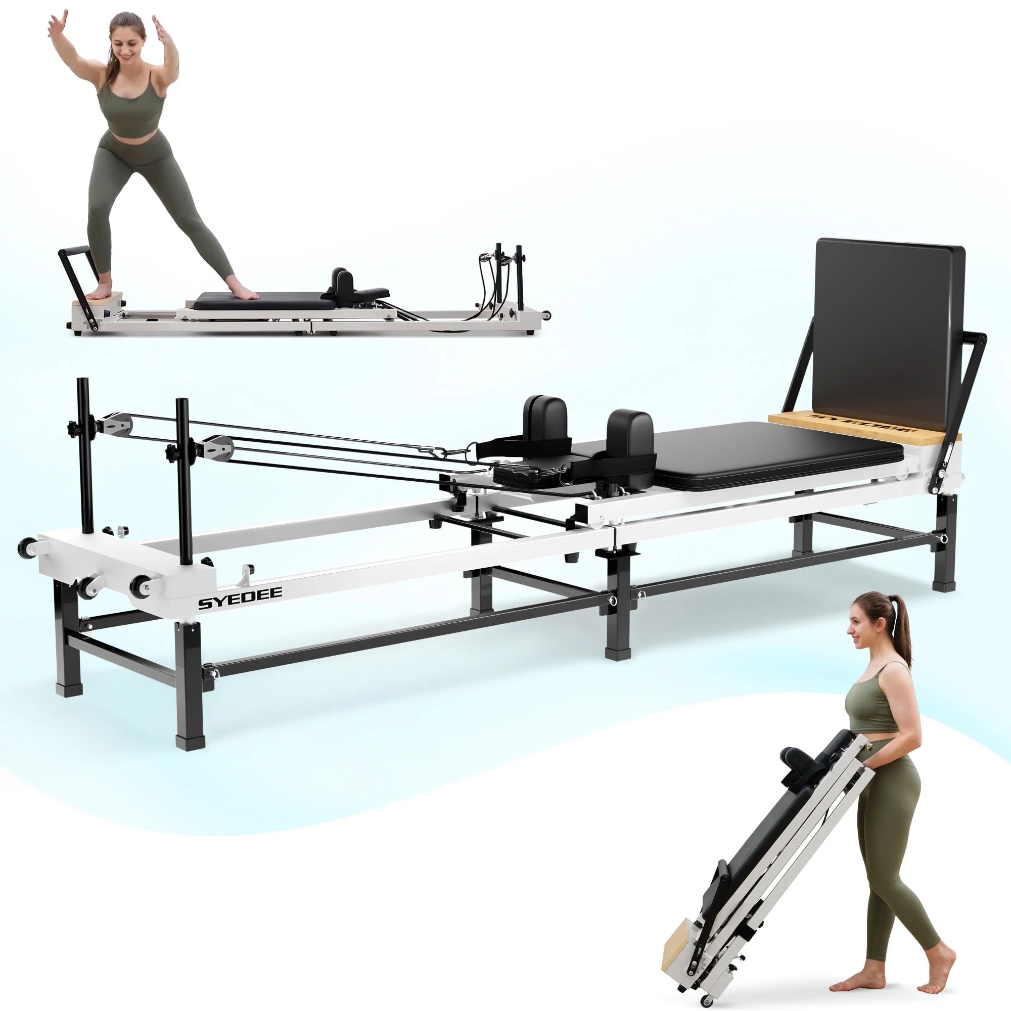 Syedee Foldable Pilates Reformer Machine, Balanced Body Pilates Exercise Equipment with Jump Boar... | Walmart (US)