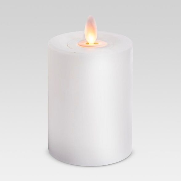 3" x 4" Outdoor LED Motion Flame Resin Candle White - Threshold™ | Target