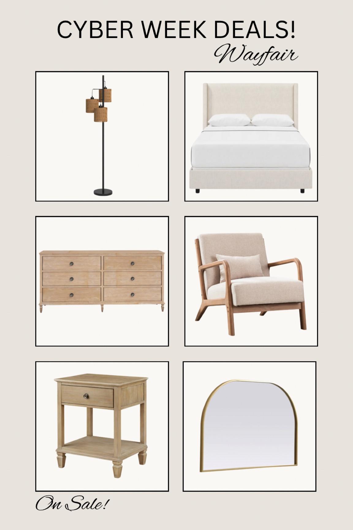 Shop these bedroom cyber week deals!

#neutralbedroom #cozyhome #modernorganic #bedroom #lighting #nightstand #mirror #neutralhome #cyberweek #onsale #dresser #bed

#LTKSaleAlert #LTKHome
