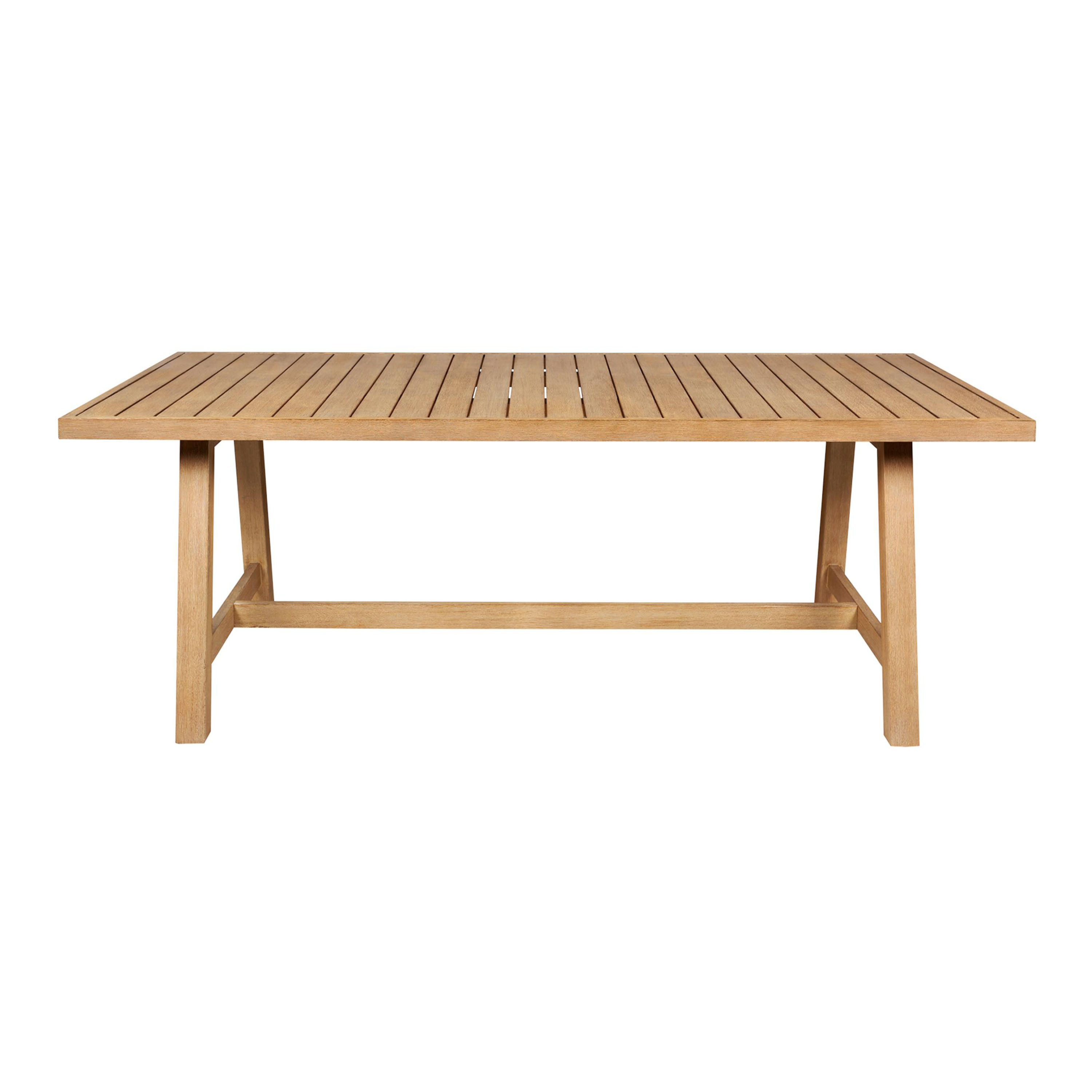 Tarantella Blonde Slatted Eucalyptus Wood Outdoor Dining Table | World Market