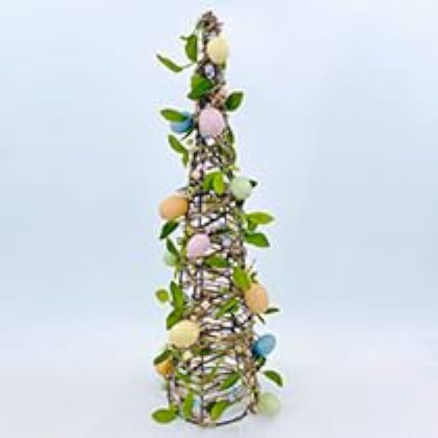 23 Inch High Easter Egg Topiary Tree Wrapped with Ceramic Coated Seed Berries and Natural Twigs -... | Amazon (US)