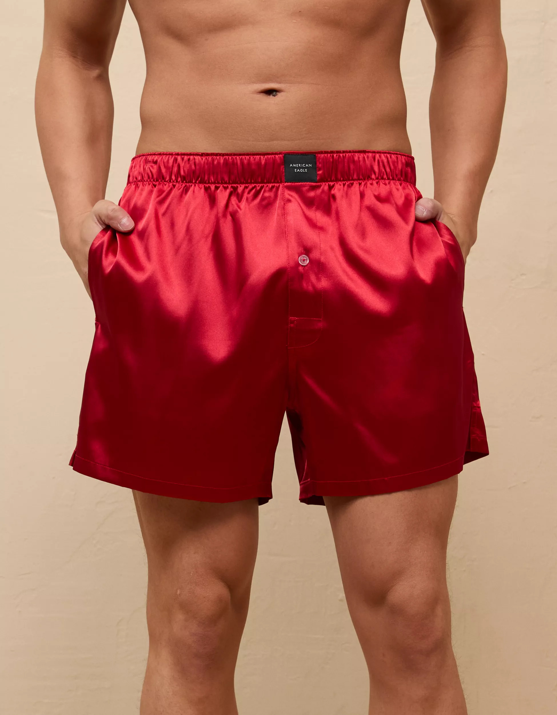 AEO Men's Solid Satin Pocket Boxer Short | American Eagle Outfitters (US & CA)