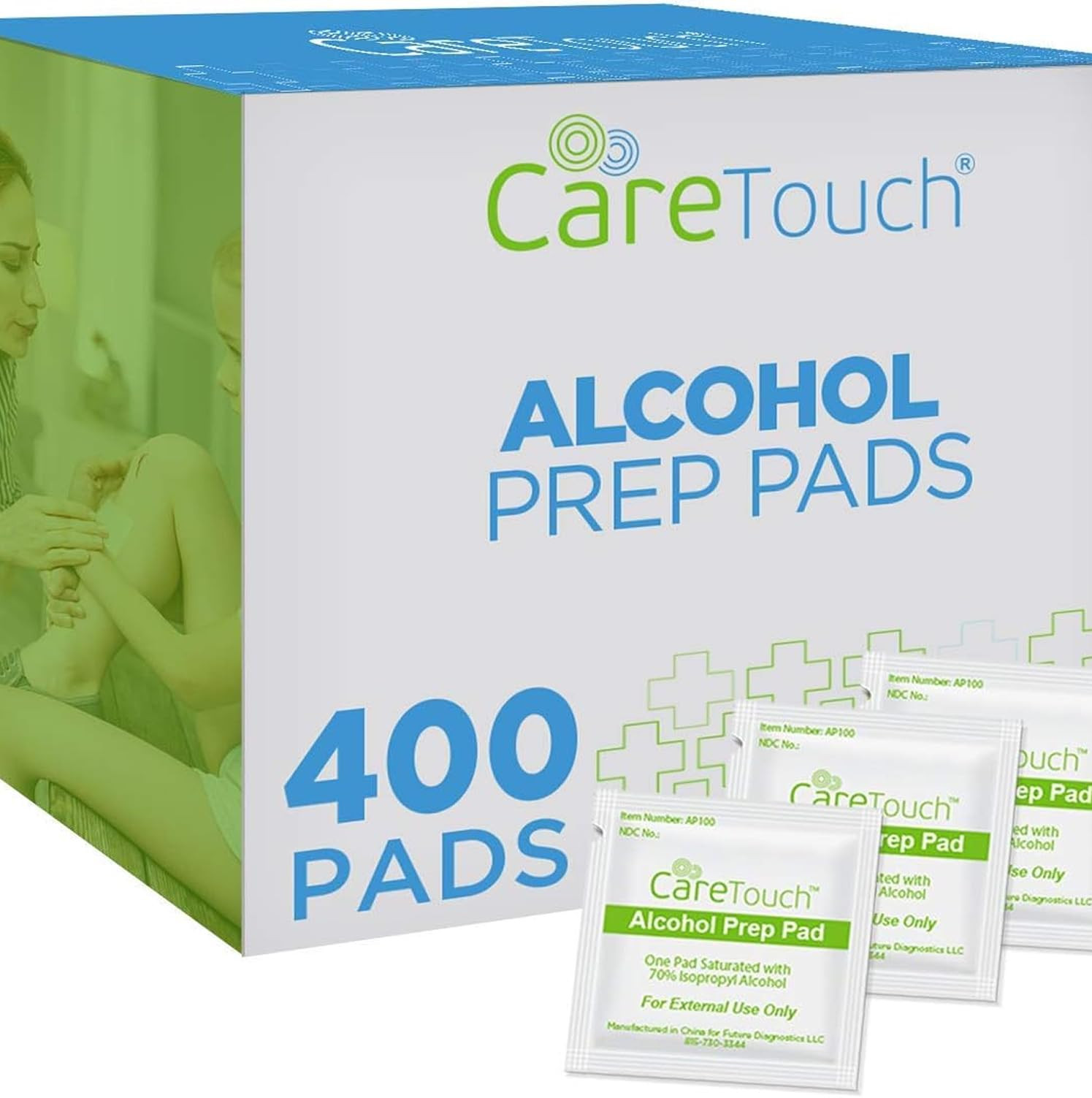Care Touch Alcohol Wipes Individually Wrapped - Prep Pads with 70% Isopropyl Alcohol, Great for H... | Amazon (US)
