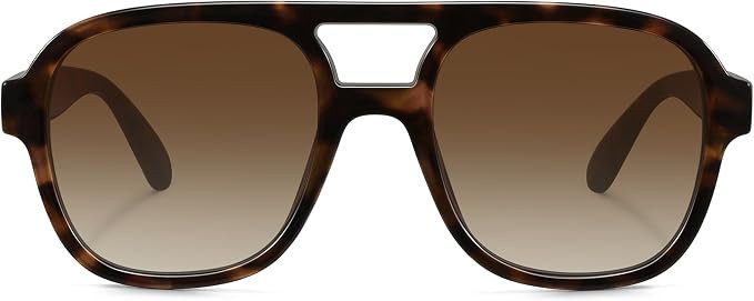 Retro Oversized Aviator Sunglasses Women Trendy Vintage Square Large Tangle Free Aviators Double ... | Amazon (US)